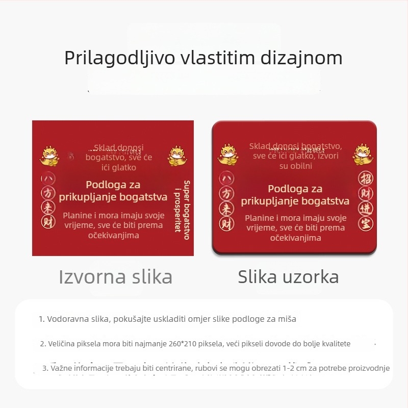Mala kreativna podloga za miš za ured, unisex, podloga za laptop, prijenosna, debela s šivan rubom