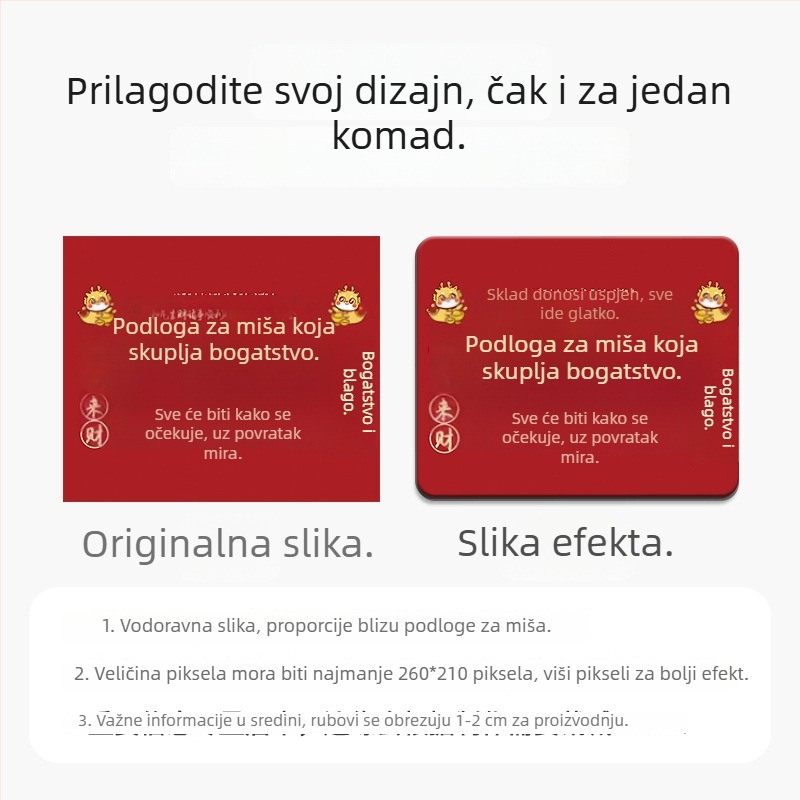 Mala kreativna podloga za miš za ured, unisex, podloga za laptop, prijenosna, debela s šivan rubom