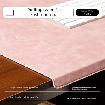 Kožna podloga za miš s podrškom zapešća, jednostrana, Crazy Horse PVC koža, šivanje, OEM prilagodba