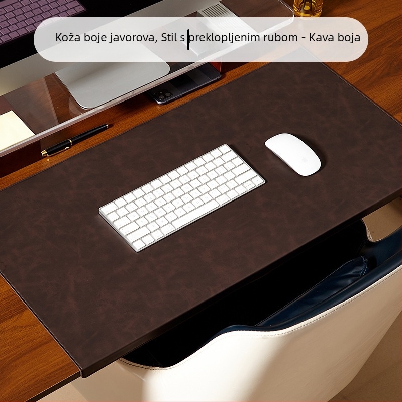 Kožna podloga za miš s podrškom zapešća, jednostrana, Crazy Horse PVC koža, šivanje, OEM prilagodba