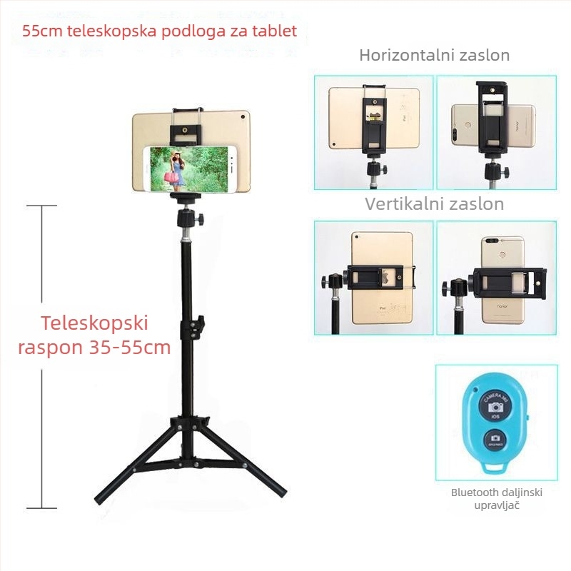 Stalak za mobitel i tablet – metalna konstrukcija, pogodan za korištenje u krevetu, za livestream, fotografiranje i snimanje videa