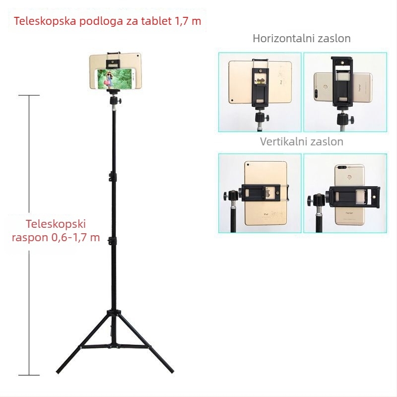 Stalak za mobitel i tablet – metalna konstrukcija, pogodan za korištenje u krevetu, za livestream, fotografiranje i snimanje videa