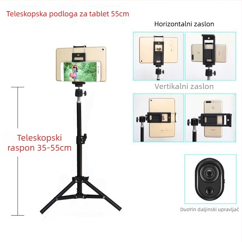 Stalak za mobitel i tablet – metalna konstrukcija, pogodan za korištenje u krevetu, za livestream, fotografiranje i snimanje videa