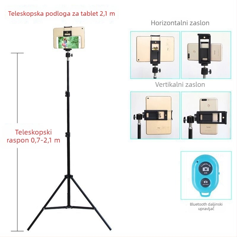 Stalak za mobitel i tablet – metalna konstrukcija, pogodan za korištenje u krevetu, za livestream, fotografiranje i snimanje videa