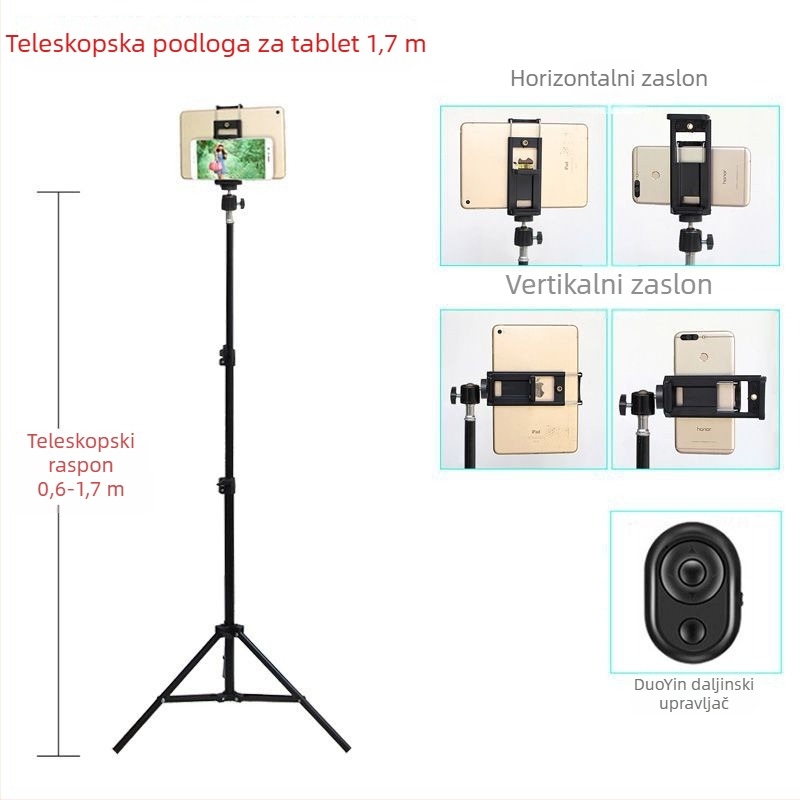 Stalak za mobitel i tablet – metalna konstrukcija, pogodan za korištenje u krevetu, za livestream, fotografiranje i snimanje videa
