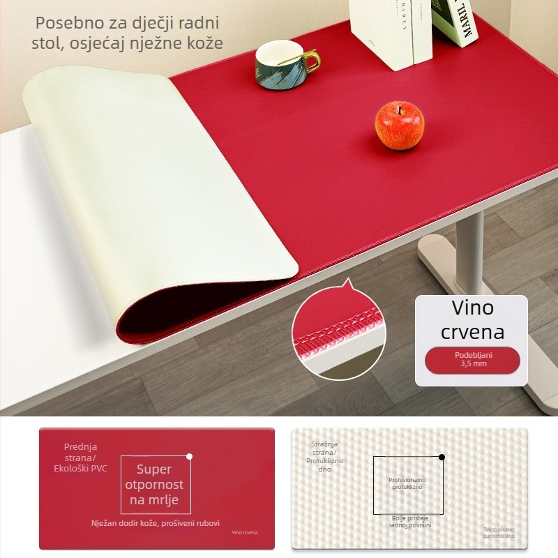 Debela kožna podloga za stol, prevelikog formata, vodootporna i protuklizna za pisanje