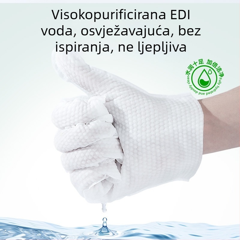 Rukavice za pranje psa bez vode s deodorirajućim vlažnim maramicama i natrijevim hijaluronatom, od netkanog materijala