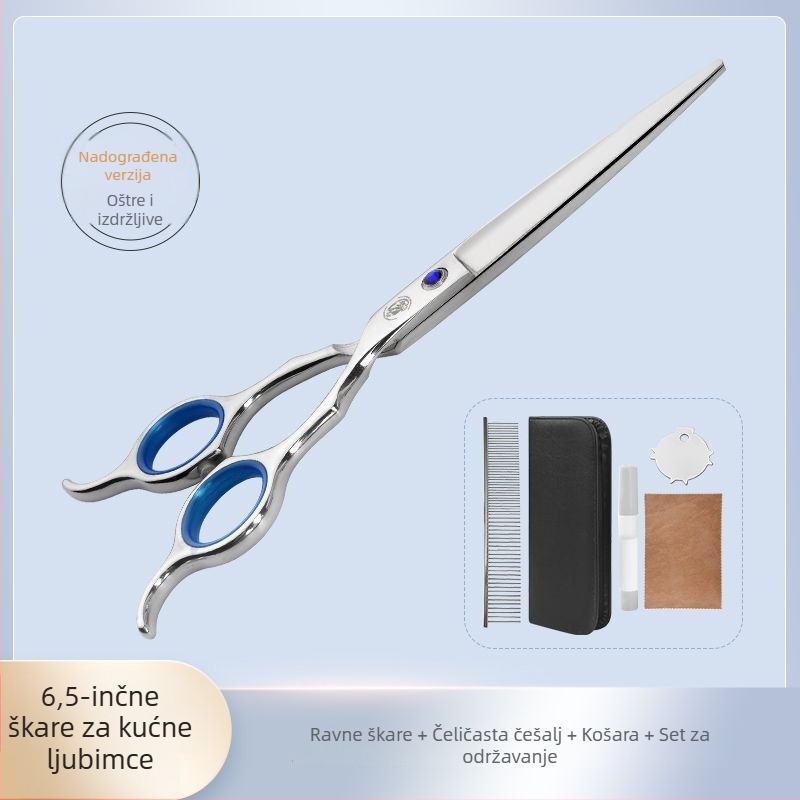 Set škare za njegu ljubimaca za pse – profesionalno šišanje, škare s zakrivljenim zubima za pahuljastu dlaku, materijal: svila cvijeta, 234 komada u kutiji