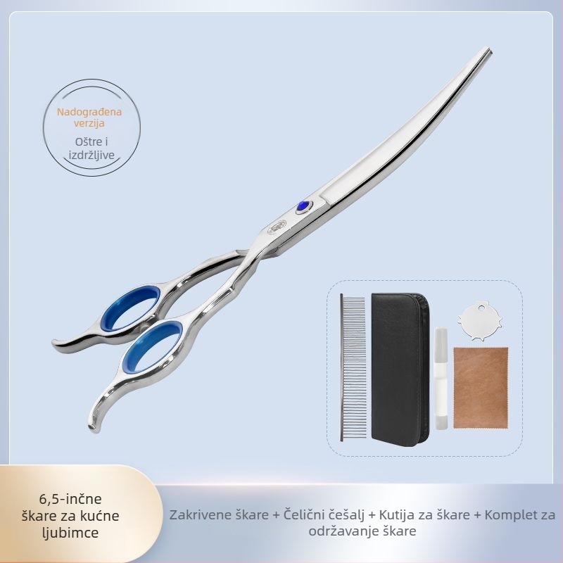 Set škare za njegu ljubimaca za pse – profesionalno šišanje, škare s zakrivljenim zubima za pahuljastu dlaku, materijal: svila cvijeta, 234 komada u kutiji