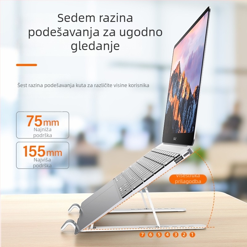 Plastična držač za laptop i tablet, A-104, prilagodljiv, sklopiv, lagan 145 g