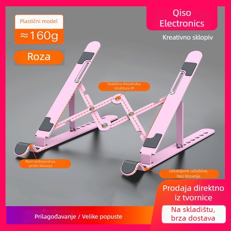 Plastična držač za laptop i tablet, A-104, prilagodljiv, sklopiv, lagan 145 g