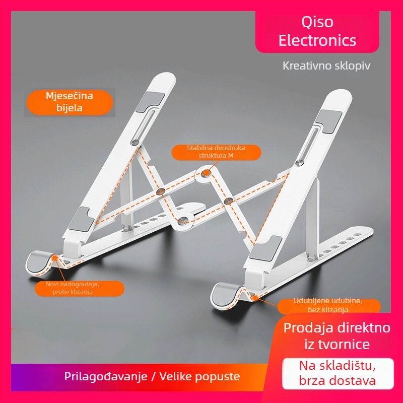 Plastična držač za laptop i tablet, A-104, prilagodljiv, sklopiv, lagan 145 g