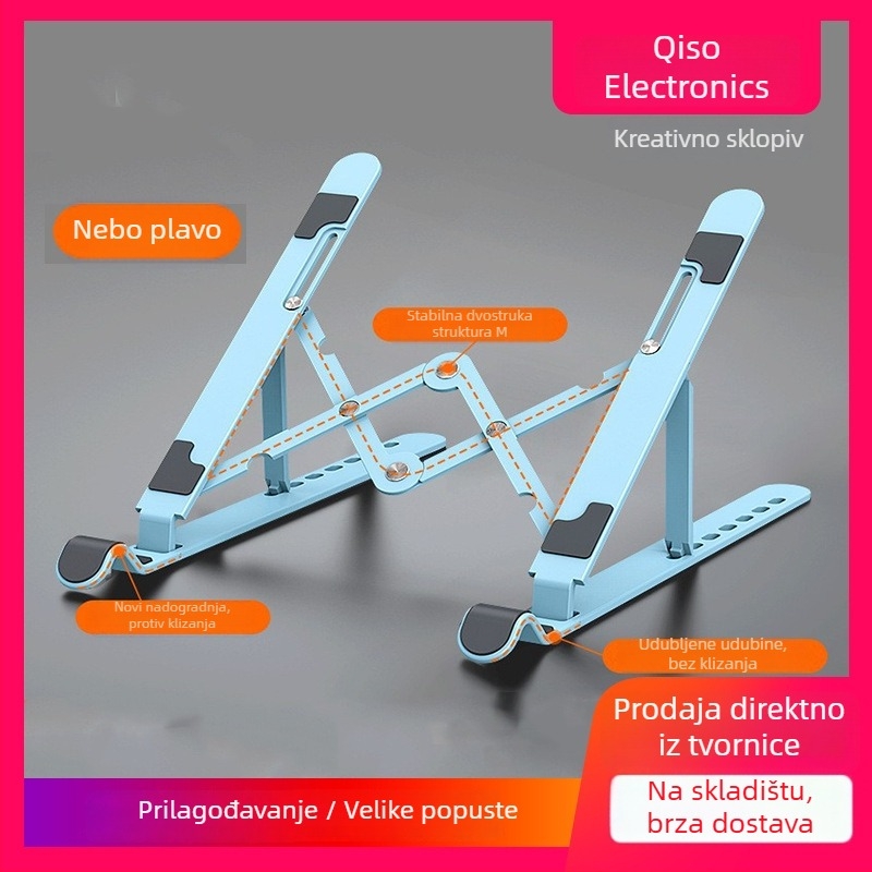 Plastična držač za laptop i tablet, A-104, prilagodljiv, sklopiv, lagan 145 g