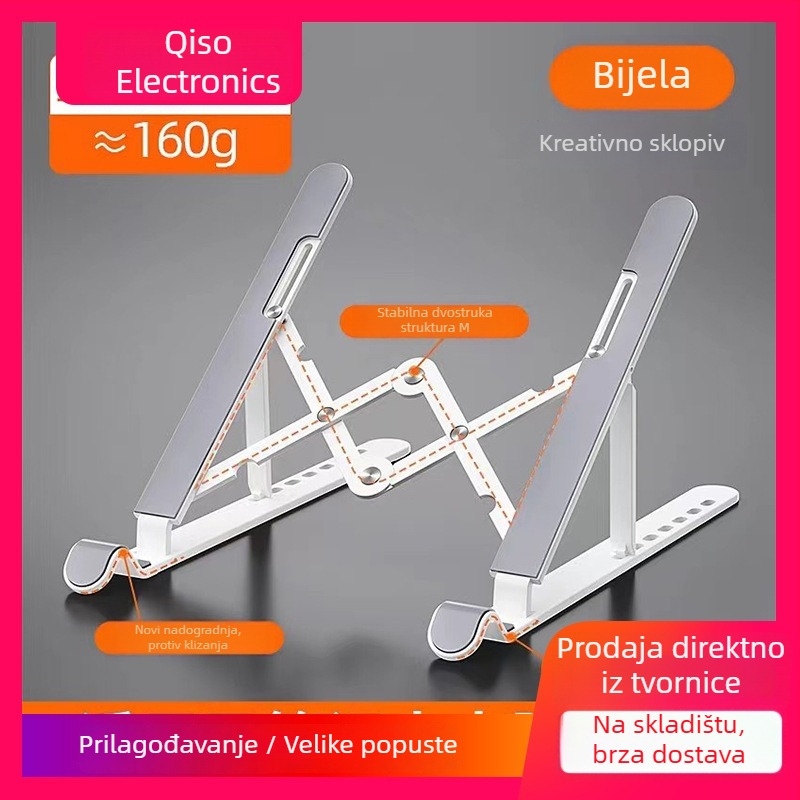 Plastična držač za laptop i tablet, A-104, prilagodljiv, sklopiv, lagan 145 g