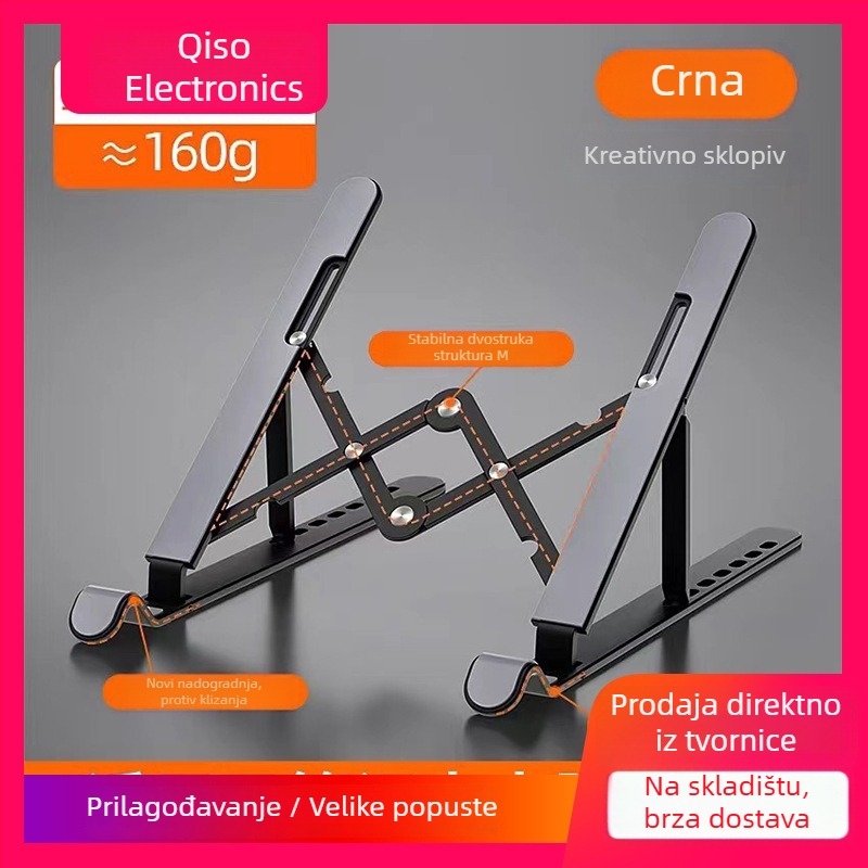 Plastična držač za laptop i tablet, A-104, prilagodljiv, sklopiv, lagan 145 g