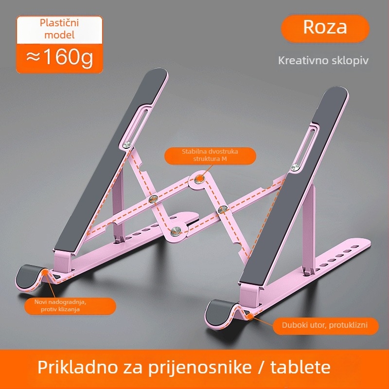 Plastična držač za laptop i tablet, A-104, prilagodljiv, sklopiv, lagan 145 g