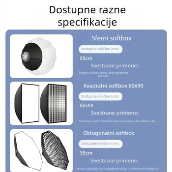 Profesionalno fotografsko svjetlo s Baorongkou glavom, dvostruka temperatura boje, nema promjene jačine svjetla