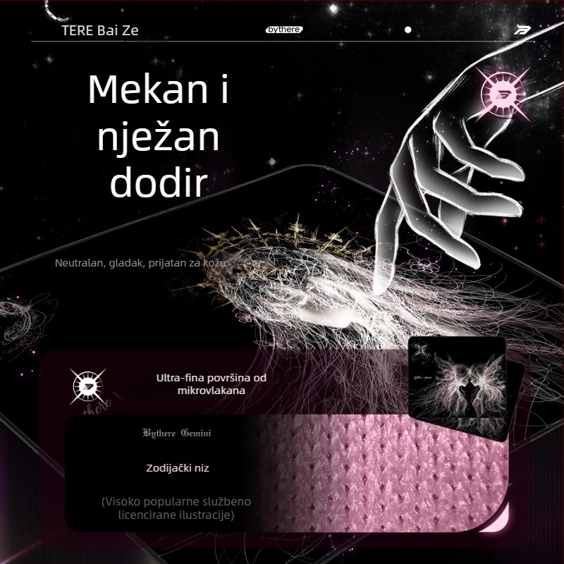 Gaming podložak za stol – serija Dvanaest znakova, protivklizna, XXL veličine, podrška za zglob