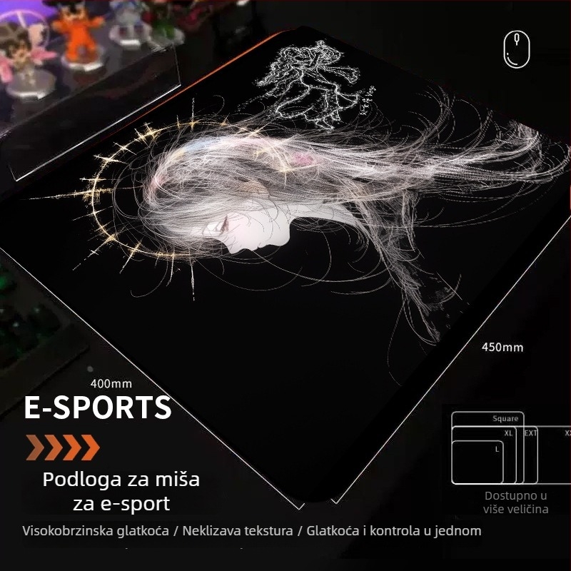 Gaming podložak za stol – serija Dvanaest znakova, protivklizna, XXL veličine, podrška za zglob