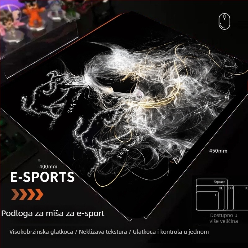 Gaming podložak za stol – serija Dvanaest znakova, protivklizna, XXL veličine, podrška za zglob