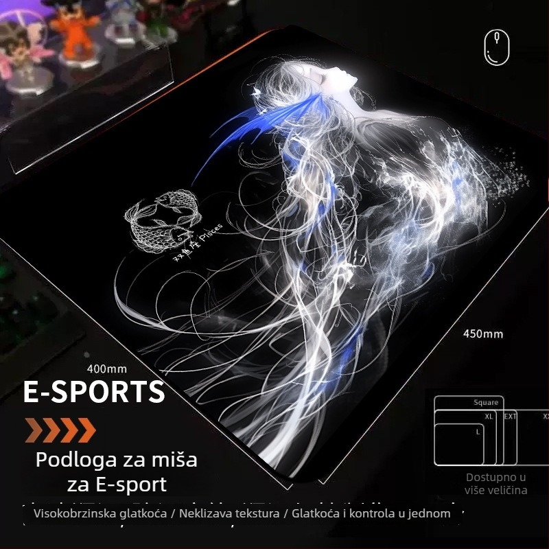 Gaming podložak za stol – serija Dvanaest znakova, protivklizna, XXL veličine, podrška za zglob