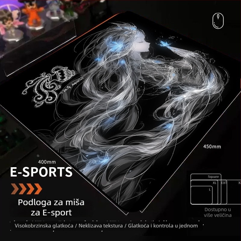 Gaming podložak za stol – serija Dvanaest znakova, protivklizna, XXL veličine, podrška za zglob