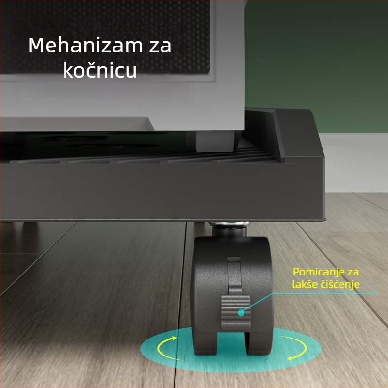 Držač za stolno računalo, dvostruki sloj, plastičan, prijenosan i okretan, instalacija bez bušenja