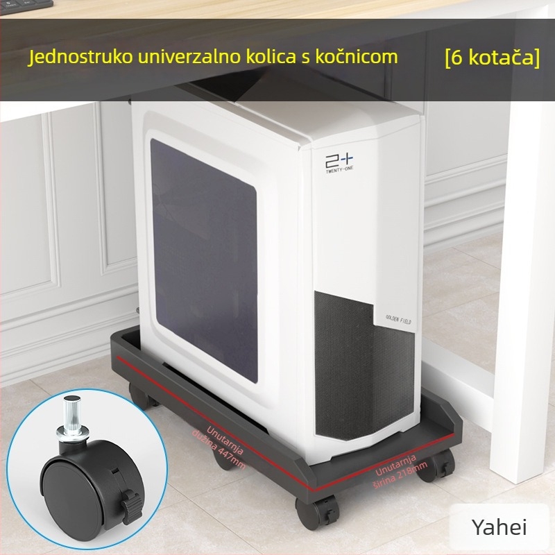 Držač za stolno računalo, dvostruki sloj, plastičan, prijenosan i okretan, instalacija bez bušenja