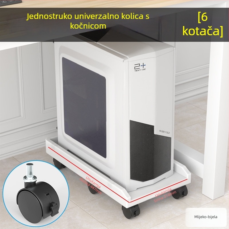 Držač za stolno računalo, dvostruki sloj, plastičan, prijenosan i okretan, instalacija bez bušenja