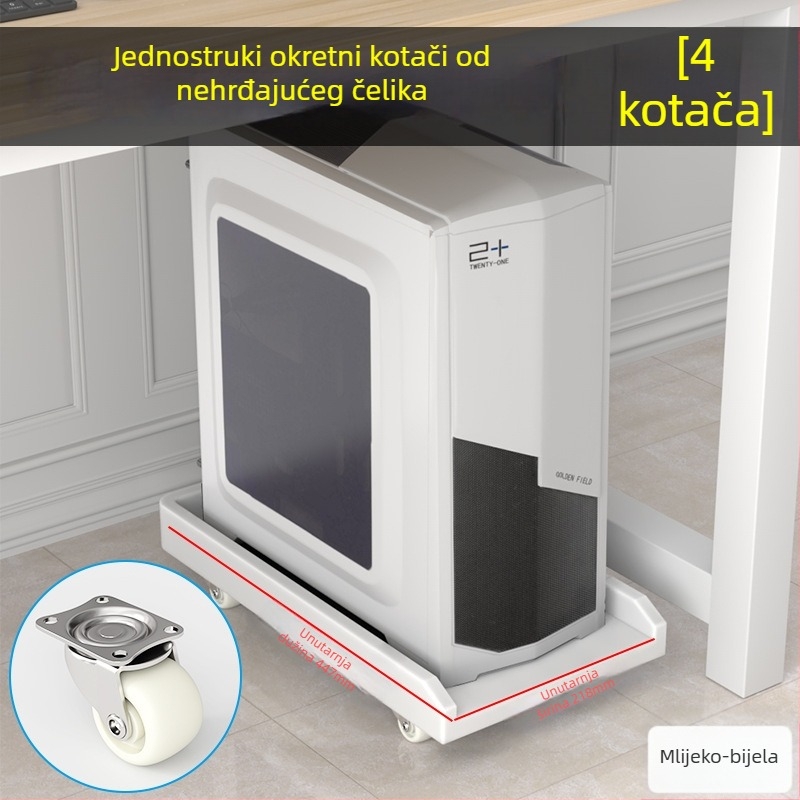 Držač za stolno računalo, dvostruki sloj, plastičan, prijenosan i okretan, instalacija bez bušenja