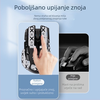 Potpuni zaštitni film za bežičnu miša Iron Hand – protuklizni, upija znoj, vodootporan i otporan na habanje