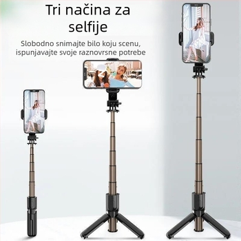 Proširivi mini selfie štap s trojnožnim stativom za mobitel, od nehrđajućeg čelika; bez daljinskog upravljanja, bez Bluetootha, bez rasvjete