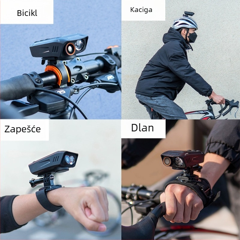 Kamera za akciju biciklizam s 4K videom, elektronička stabilizacija, zviždaljka i svjetiljka, 2.0-inch LCD