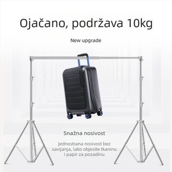 Stativ za pozadinu od nehrđajućeg čelika s teleskopskom šipkom, vodoravnom šipkom i tripodom