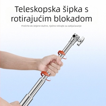 Stativ za pozadinu od nehrđajućeg čelika s teleskopskom šipkom, vodoravnom šipkom i tripodom