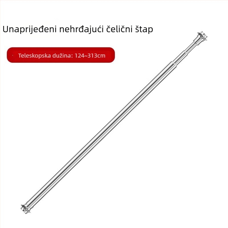 Stativ za pozadinu od nehrđajućeg čelika s teleskopskom šipkom, vodoravnom šipkom i tripodom