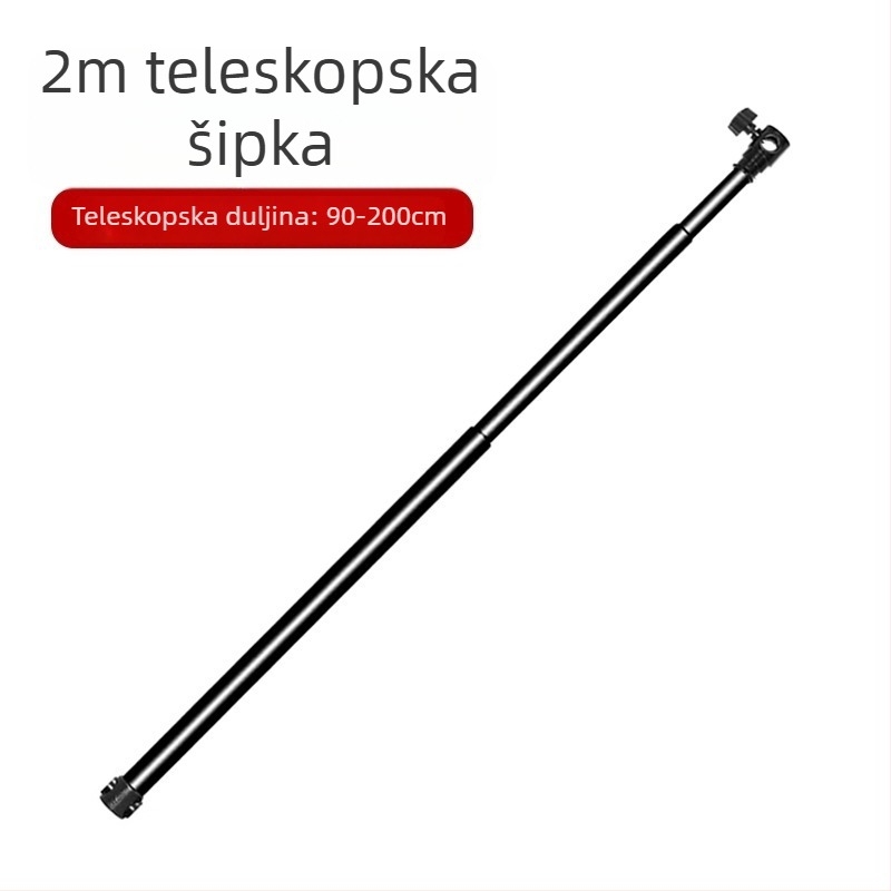 Stativ za pozadinu od nehrđajućeg čelika s teleskopskom šipkom, vodoravnom šipkom i tripodom