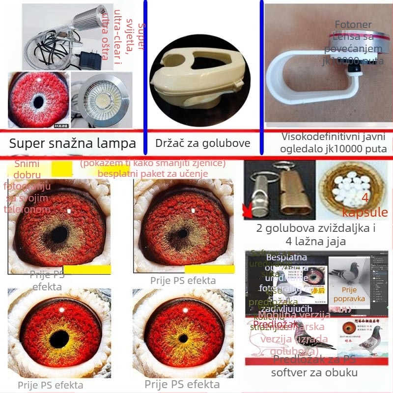 Golub makro objektiv s povećalom za fotografiranje ptičjih očiju (univerzalno)