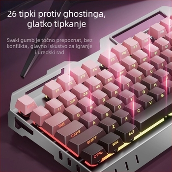 Set tipkovnice i miša s numeričkim blokom tipaka, USB kabel, ergonomski dizajn, duljina kabela 1,5 m, težina 844 g, za e-sport