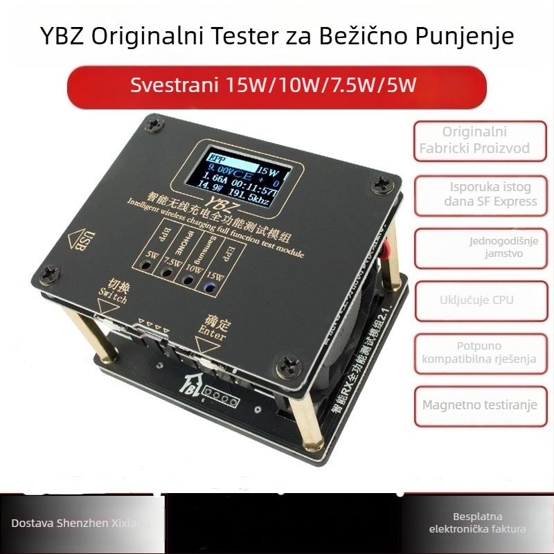 YBZ tester bežične punjenja – Qi2.2 autentikacija protokola, QC3.0 podrška, maksimalni izlaz 25W, digitalni prikaz, magnetsko punjenje