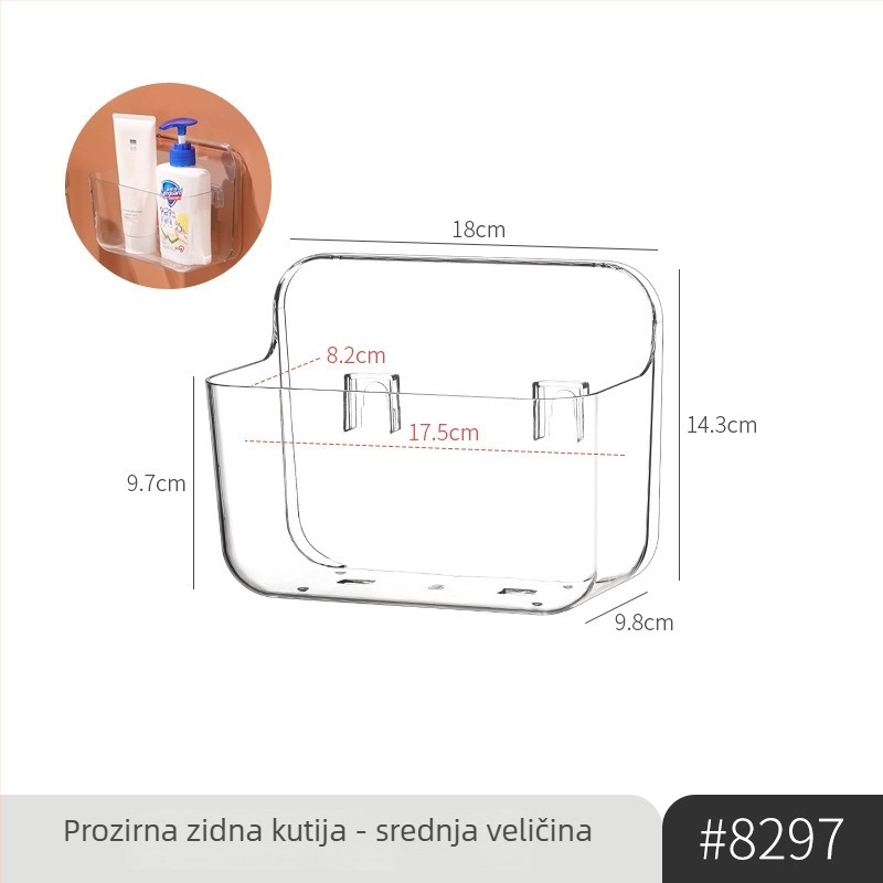 Kutija za skladištenje lijekova, zidna bez bušenja, višeslojni proziran dizajn, PET materijal, velik kapacitet
