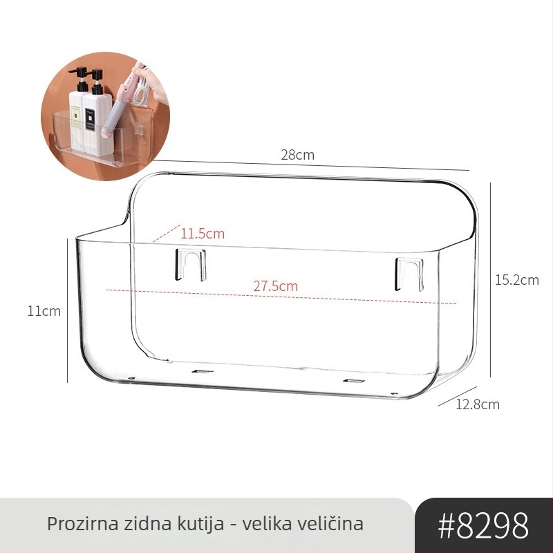 Kutija za skladištenje lijekova, zidna bez bušenja, višeslojni proziran dizajn, PET materijal, velik kapacitet