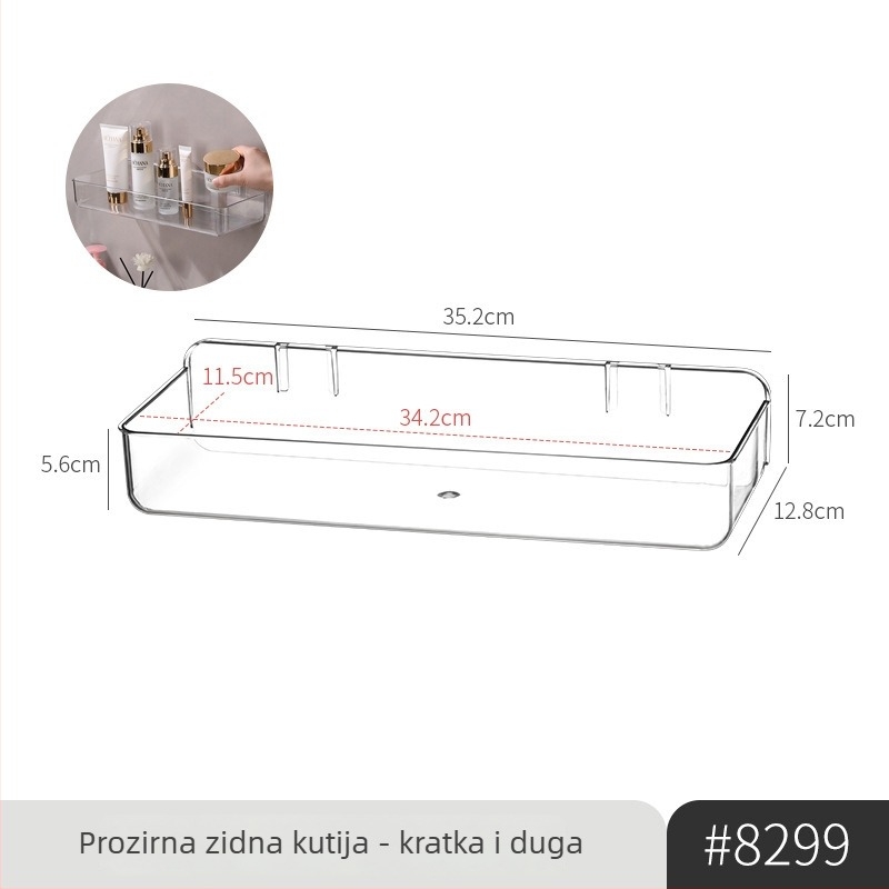 Kutija za skladištenje lijekova, zidna bez bušenja, višeslojni proziran dizajn, PET materijal, velik kapacitet