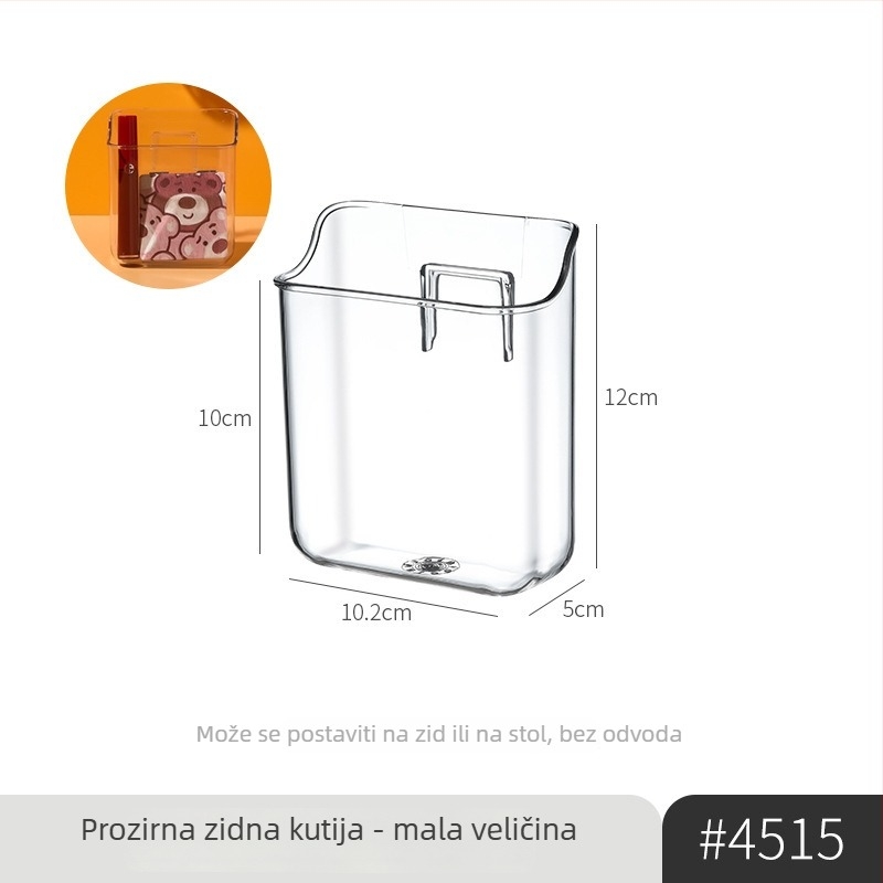 Kutija za skladištenje lijekova, zidna bez bušenja, višeslojni proziran dizajn, PET materijal, velik kapacitet