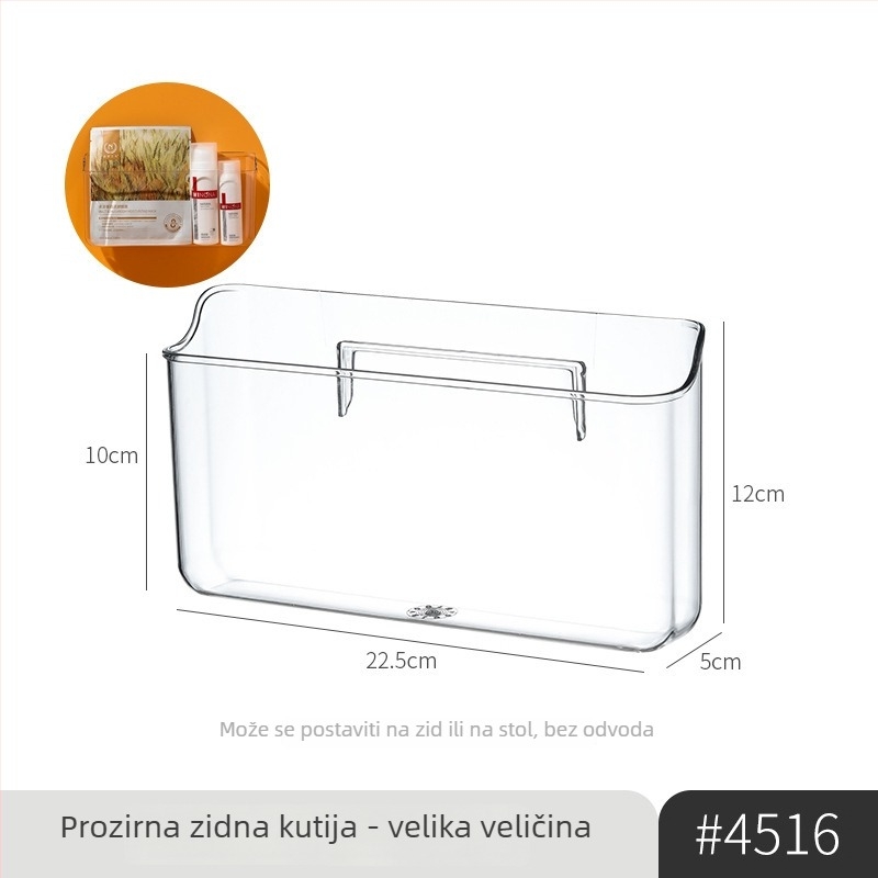 Kutija za skladištenje lijekova, zidna bez bušenja, višeslojni proziran dizajn, PET materijal, velik kapacitet