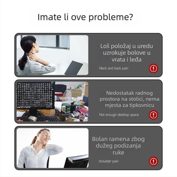 Podnostolna ploča za tipkovnicu ispod stola s izvučnim nosačem i vodilom za miš (Model SM/023; Stil: Moderan i minimalistički; Značka: Bez branda)