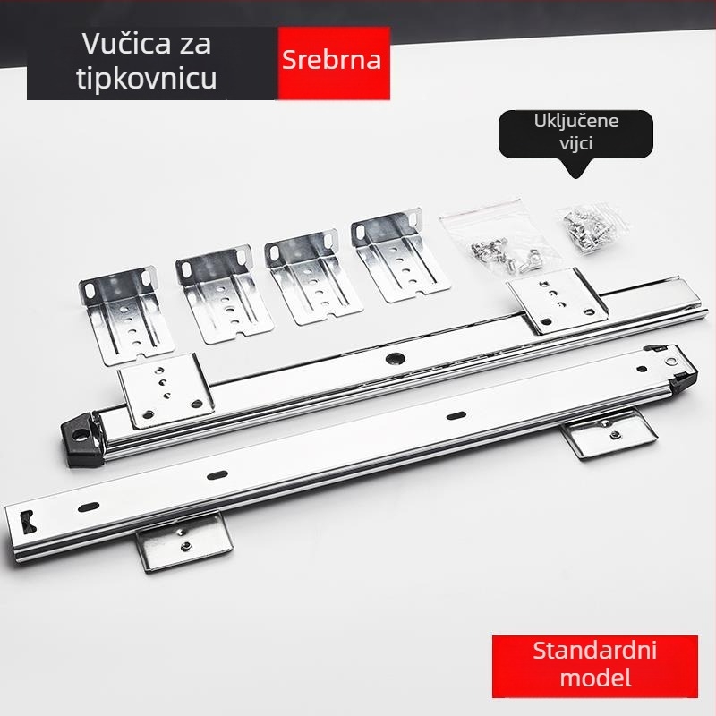 Podnostolna ploča za tipkovnicu ispod stola s izvučnim nosačem i vodilom za miš (Model SM/023; Stil: Moderan i minimalistički; Značka: Bez branda)