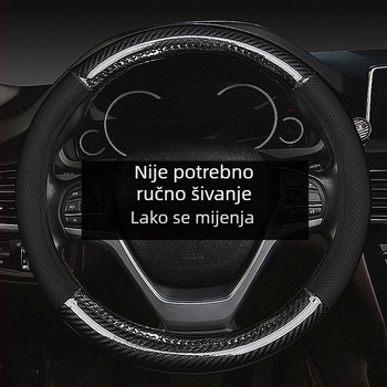 Kožna navlaka za volan, protuklizna i prozračna, univerzalna za sve sezone, promjer 39 cm, lagana