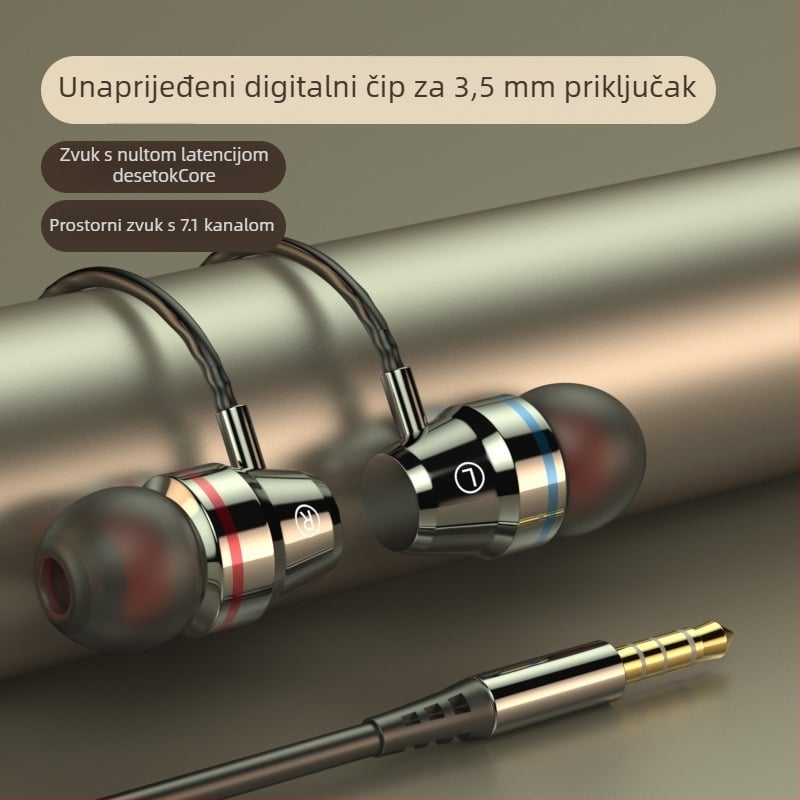 In-ear slušalice Type-C, žičane, 1,2 m kabel, snažan bas, izolacija šuma, model F5-11