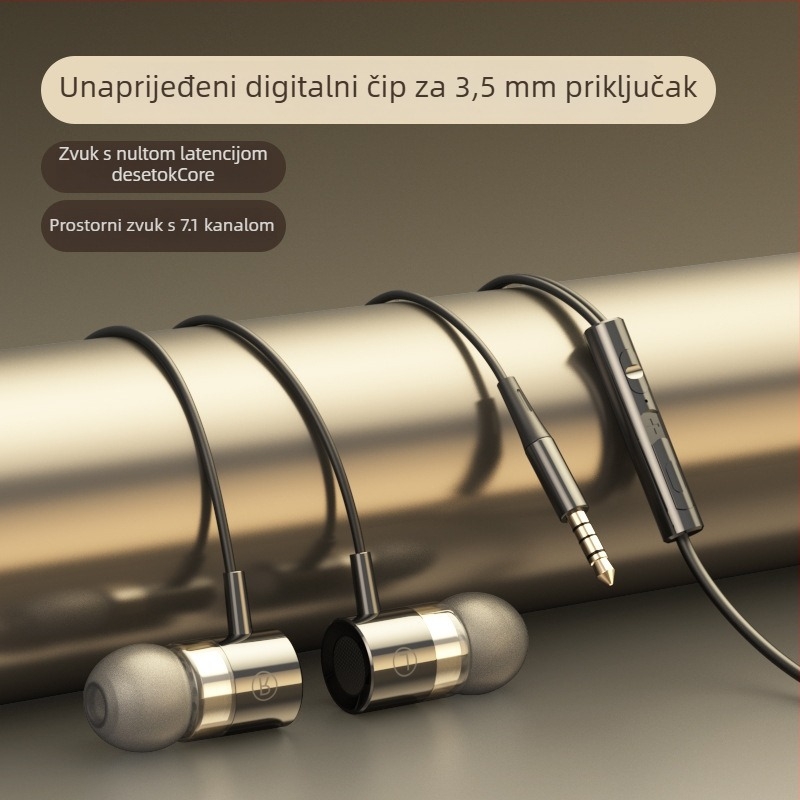 In-ear slušalice Type-C, žičane, 1,2 m kabel, snažan bas, izolacija šuma, model F5-11